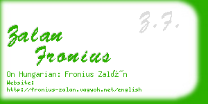 zalan fronius business card